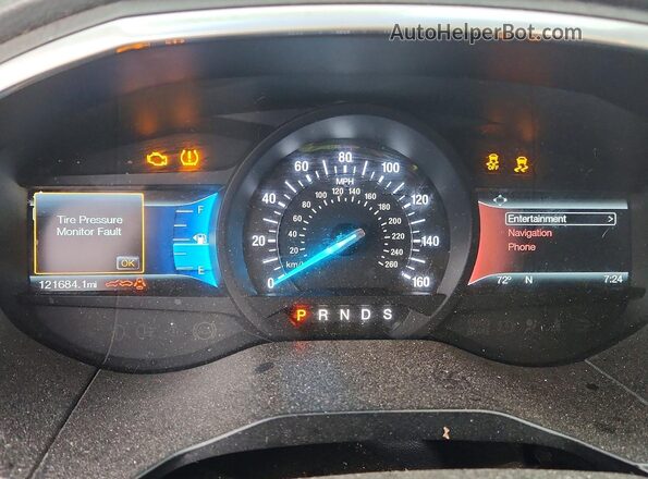 2FMPK3K87HBB34149 2017 FORD EDGE Red Instrument cluster view