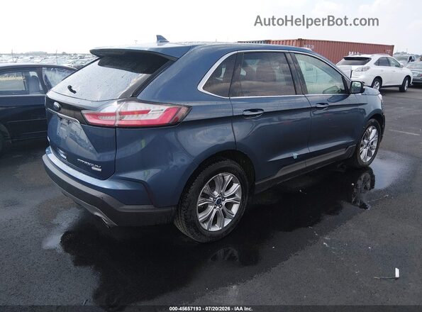 2FMPK3K91KBC44775 2019 FORD EDGE Blue Задня права чверть