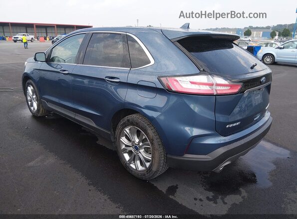 2FMPK3K91KBC44775 2019 FORD EDGE Blue Задня ліва чверть