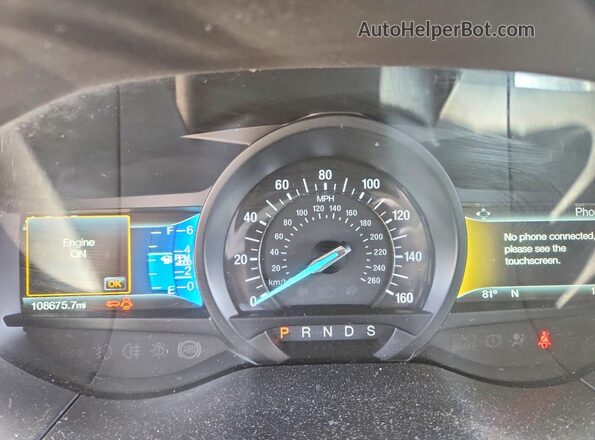 2FMPK3K94JBB43373 2018 FORD EDGE Black Vista del cuadro de instrumentos