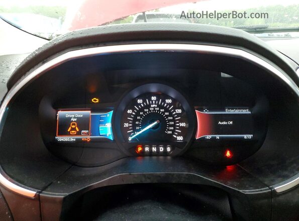 2FMPK3K99HBB50913 2017 FORD EDGE Red Instrument cluster view