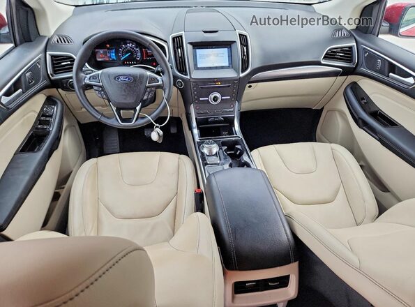 2FMPK3K99KBB21385 2019 FORD EDGE Красный Вид панели приборов