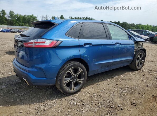2FMPK4AP6KBB92937 2019 FORD EDGE Blue Задня права чверть