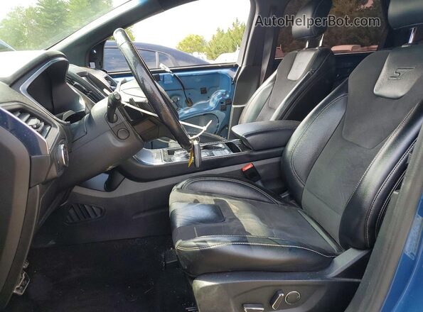 2FMPK4AP6KBB92937 2019 FORD EDGE Blue Вид салону спереду