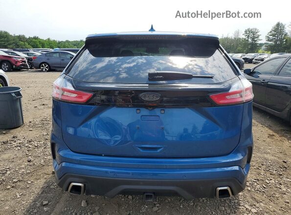 2FMPK4AP6KBB92937 2019 FORD EDGE Blue Вид ззаду