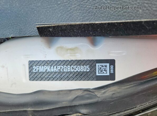 2FMPK4AP7GBC50805 2016 FORD EDGE White Vista de la etiqueta del VIN