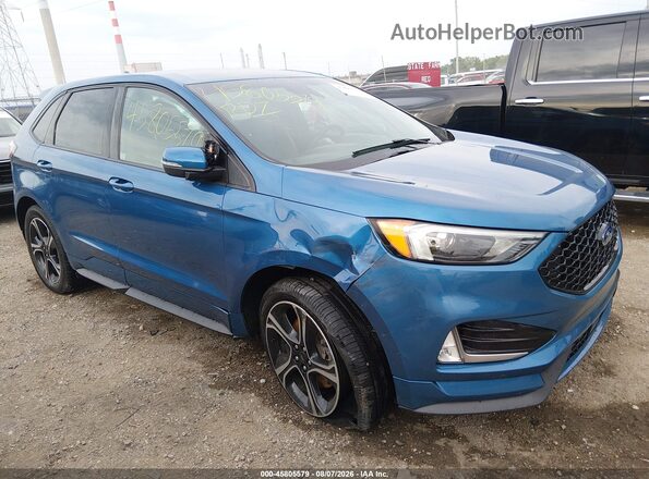 2FMPK4AP7KBB68078 2019 FORD EDGE Blue Вид спереду