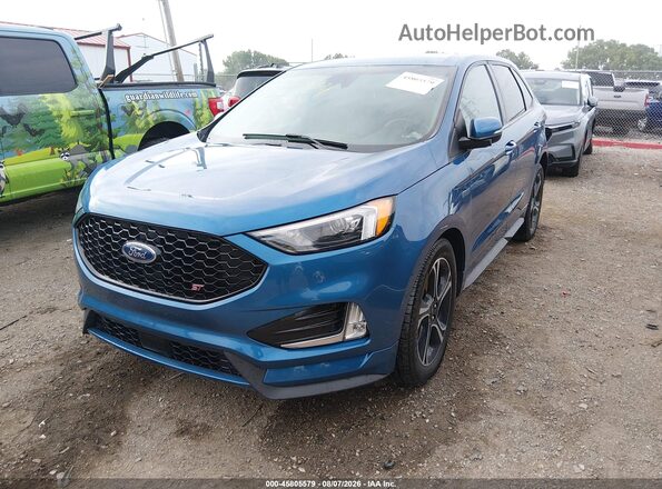 2FMPK4AP7KBB68078 2019 FORD EDGE Blue Передня ліва чверть