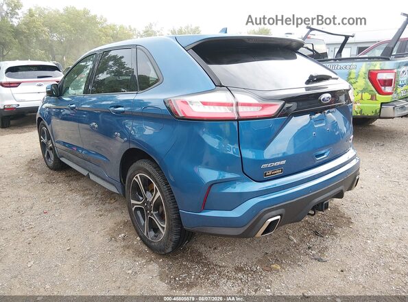 2FMPK4AP7KBB68078 2019 FORD EDGE Blue Задня ліва чверть