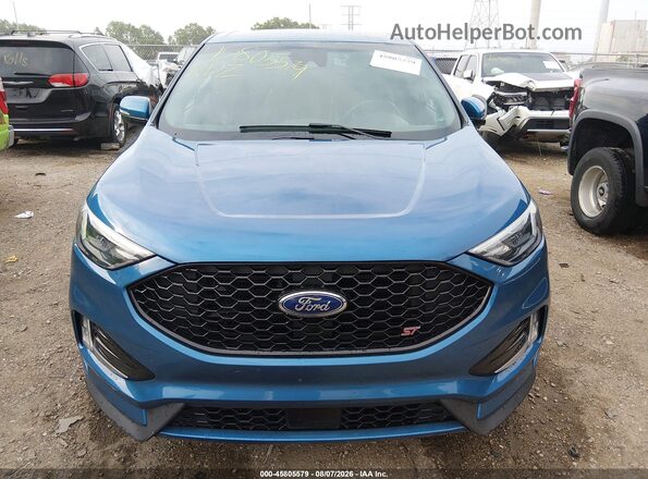 2FMPK4AP7KBB68078 2019 FORD EDGE Blue Вид щитка приладів