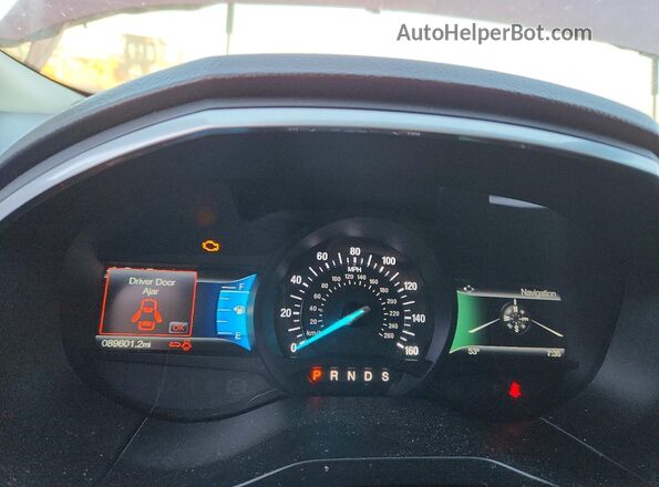 2FMPK4AP9HBB56247 2017 FORD EDGE Maroon Instrument cluster view