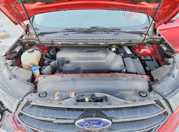 2FMPK4AP9HBB56247 2017 FORD EDGE Maroon Engine compartment view