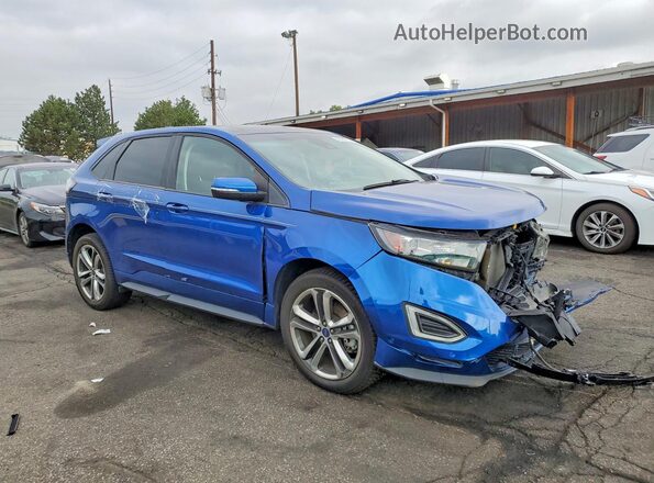 2FMPK4AP9JBB86306 2018 FORD EDGE Blue Delantero derecho