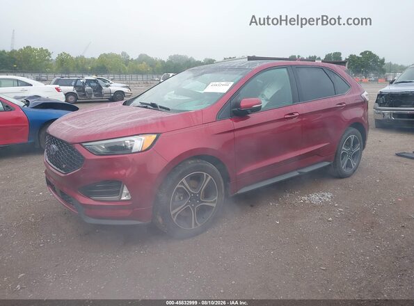 2FMPK4AP9KBB92057 2019 FORD EDGE Красный Передняя левая четверть