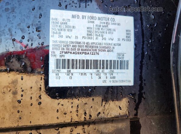 2FMPK4G9XPBA12276 2023 FORD EDGE Black VIN կոդի պիտակի տեսք