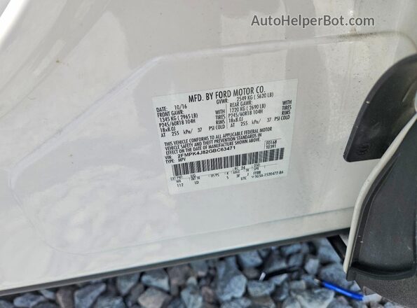 2FMPK4J82GBC63471 2016 FORD EDGE White VIN sticker view