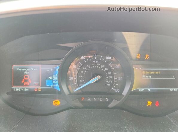 2FMPK4J85JBC51600 2018 FORD EDGE Silver Widok zestawu wskaźników