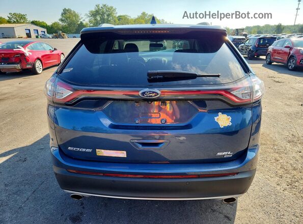 2FMPK4J88JBB35209 2018 FORD EDGE Blue უკანა ხედი