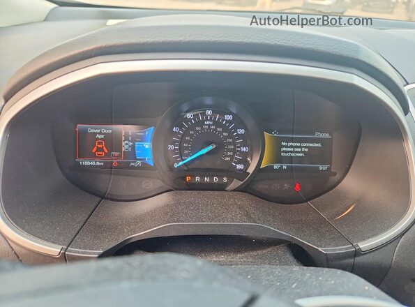 2FMPK4J90KBB12856 2019 FORD EDGE Black ხელსაწყოთა პანელის ხედი