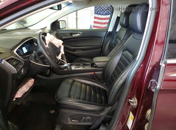 2FMPK4J90KBB20794 2019 FORD EDGE Maroon Вид салону спереду