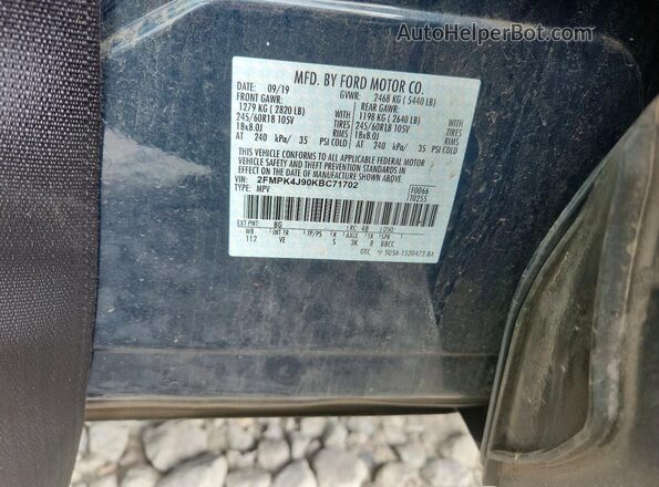 2FMPK4J90KBC71702 2019 FORD EDGE Green VIN կոդի պիտակի տեսք