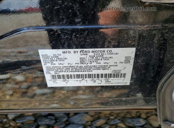 2FMPK4J90RBA85362 2024 FORD EDGE Черный Вид наклейки с VIN-кодом