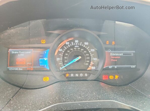 2FMPK4J91GBC33614 2016 FORD EDGE Red Vista del cuadro de instrumentos