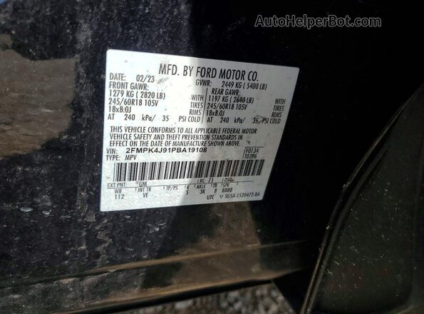 2FMPK4J91PBA19108 2023 FORD EDGE Black Շարժիչի բաժամունքի տեսք