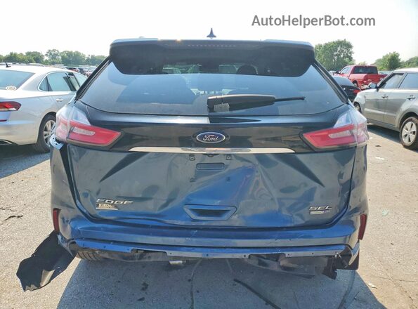 2FMPK4J92KBC46445 2019 FORD EDGE Blue Вид ззаду
