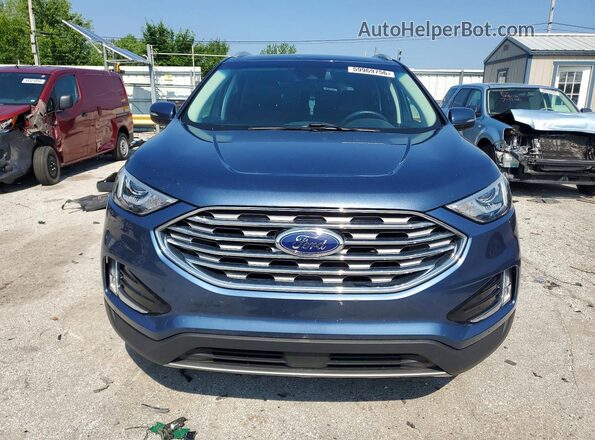 2FMPK4J92KBC46445 2019 FORD EDGE Blue Вид спереду