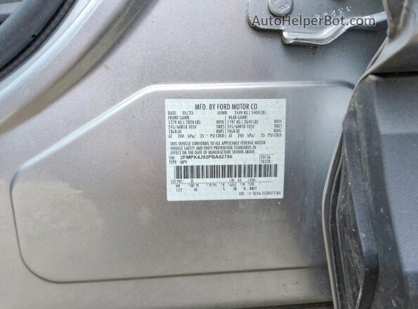 2FMPK4J92PBA02706 2023 FORD EDGE Silver VIN კოდის სტიკერის ხედი