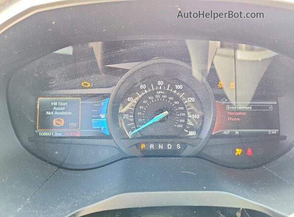 2FMPK4J93HBC48293 2017 FORD EDGE White Instrument cluster view
