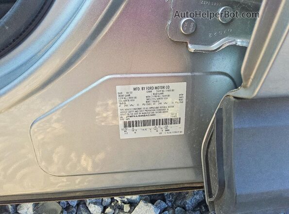 2FMPK4J94NBA53489 2022 FORD EDGE Silver Vista de la etiqueta del VIN
