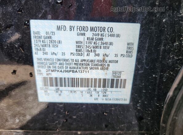2FMPK4J96PBA13711 2023 FORD EDGE Black სალონის 360-გრადუსიანი ხედი