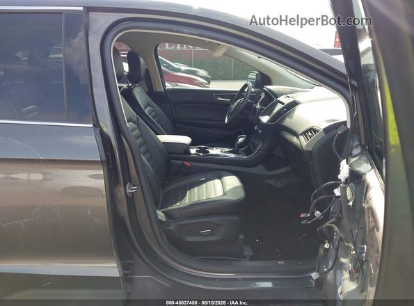 2FMPK4J97GBC08717 2016 FORD EDGE Gray Widok wnętrza z przodu