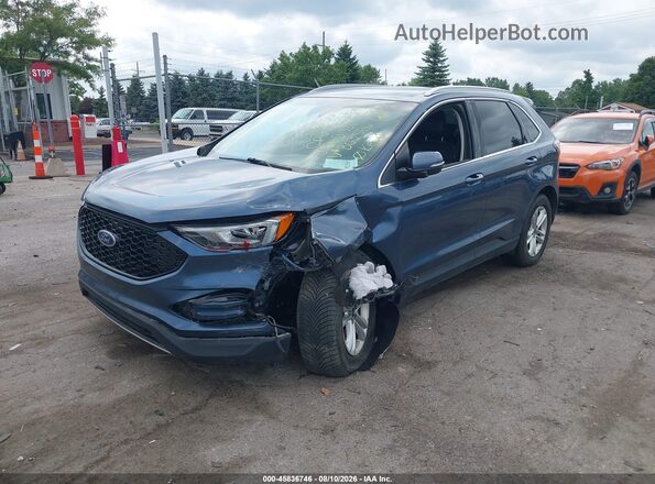 2FMPK4J97KBB03586 2019 FORD EDGE Blue Առջևի ձախ երեք քառորդ տեսարան