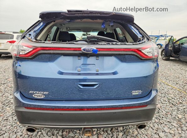 2FMPK4J98JBB49376 2018 FORD EDGE Blue უკანა ხედი