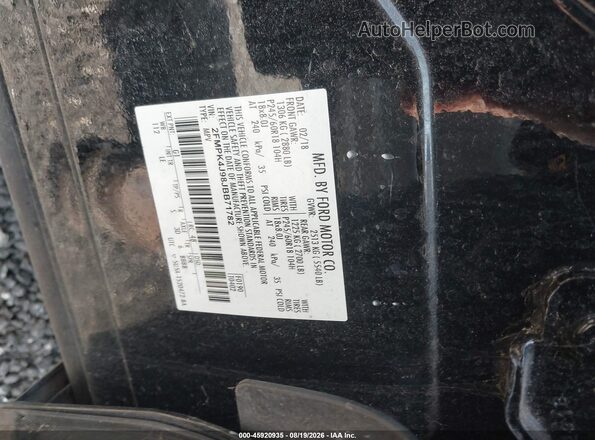 2FMPK4J98JBB71782 2018 FORD EDGE Черный Вид подкапотного пространства