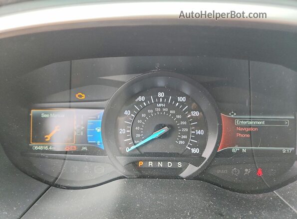 2FMPK4J99LBB13425 2020 FORD EDGE Gray ხელსაწყოთა პანელის ხედი