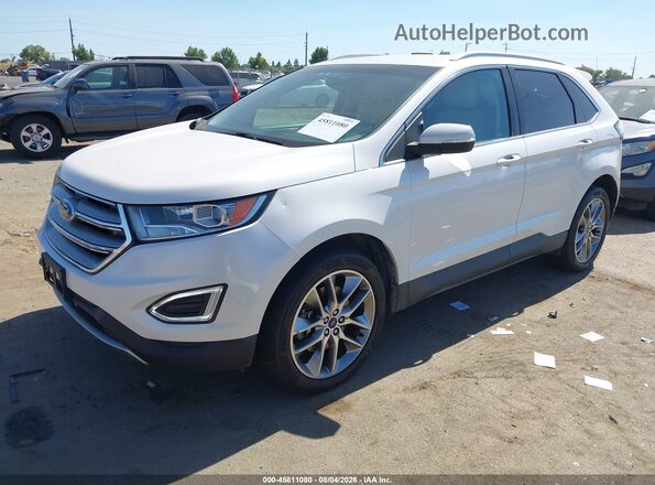 2FMPK4K87GBC21375 2016 FORD EDGE White წინა მარცხენა ხედი სამი მეოთხედიდან