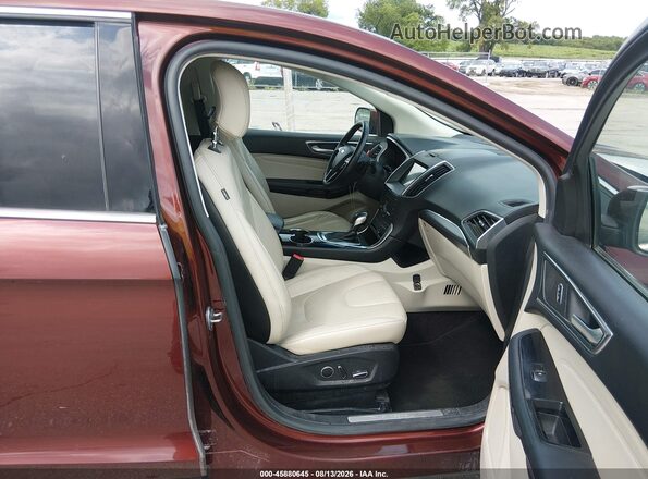 2FMPK4K91GBB40249 2016 FORD EDGE Brown Widok wnętrza z przodu
