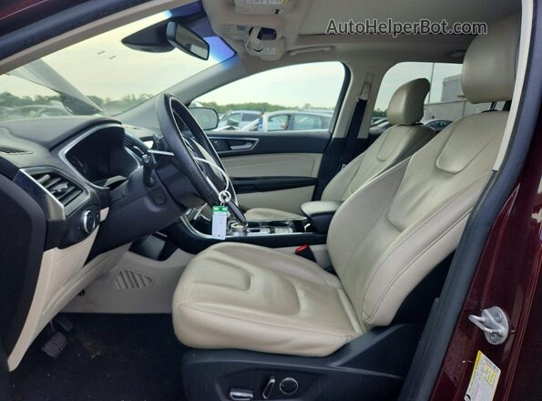 2FMPK4K91KBC18876 2019 FORD EDGE Maroon Widok wnętrza z przodu