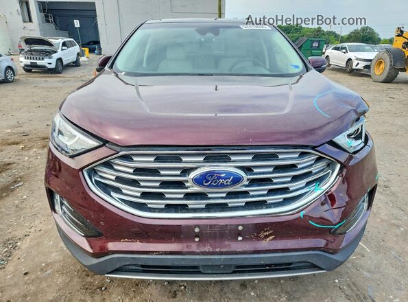 2FMPK4K91KBC18876 2019 FORD EDGE Maroon Widok z przodu