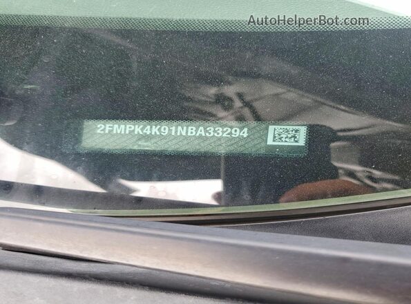 2FMPK4K91NBA33294 2022 FORD EDGE Black Widok naklejki z numerem VIN