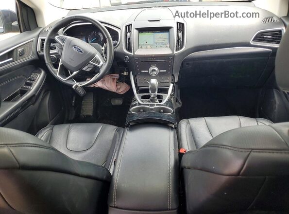 2FMPK4K92HBC21486 2017 FORD EDGE Blue Вид панелі приладів
