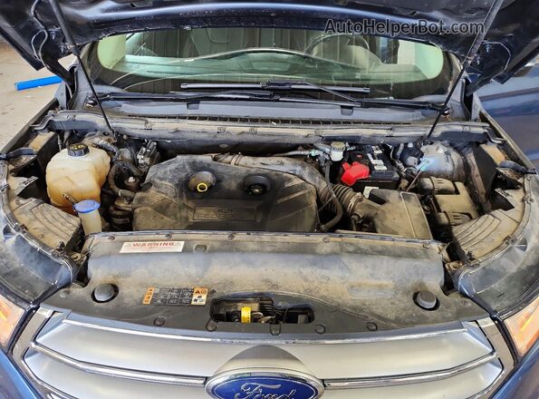2FMPK4K92JBB15643 2018 FORD EDGE Blue Vista del compartimento del motor