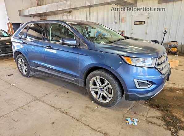 2FMPK4K92JBB15643 2018 FORD EDGE Blue Delantero derecho