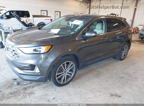 2FMPK4K92KBB87203 2019 FORD EDGE Gray Передня ліва чверть