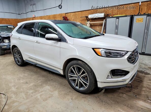 2FMPK4K92KBB87301 2019 FORD EDGE White Delantero derecho