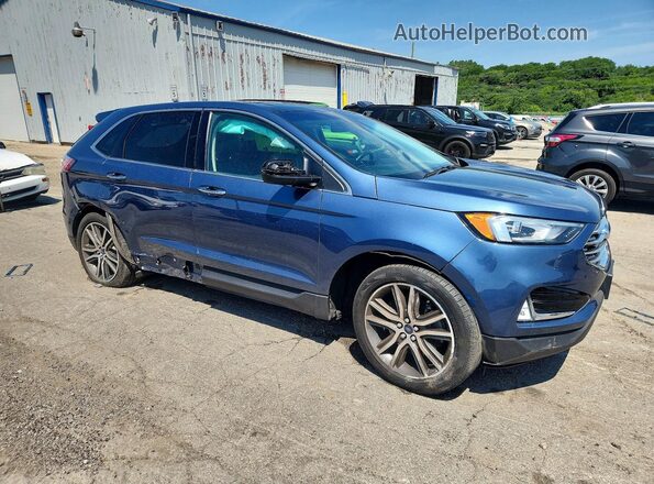 2FMPK4K92KBC05618 2019 FORD EDGE Синий Передняя правая четверть